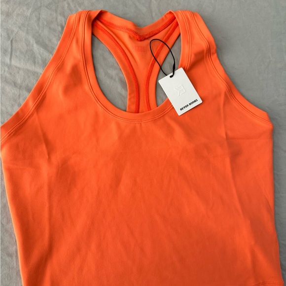 BETTER BODIES CORE CROP T-BACK CORAL ORANGE SIZE LARGE - Picture 6 of 10